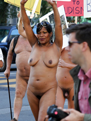 Amature Ebony Granny - Nasty ebony granny totally nude in the public