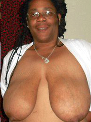 Big Black Granny Boobs - Seventy black granny with big saggy tits. Full-size image #1